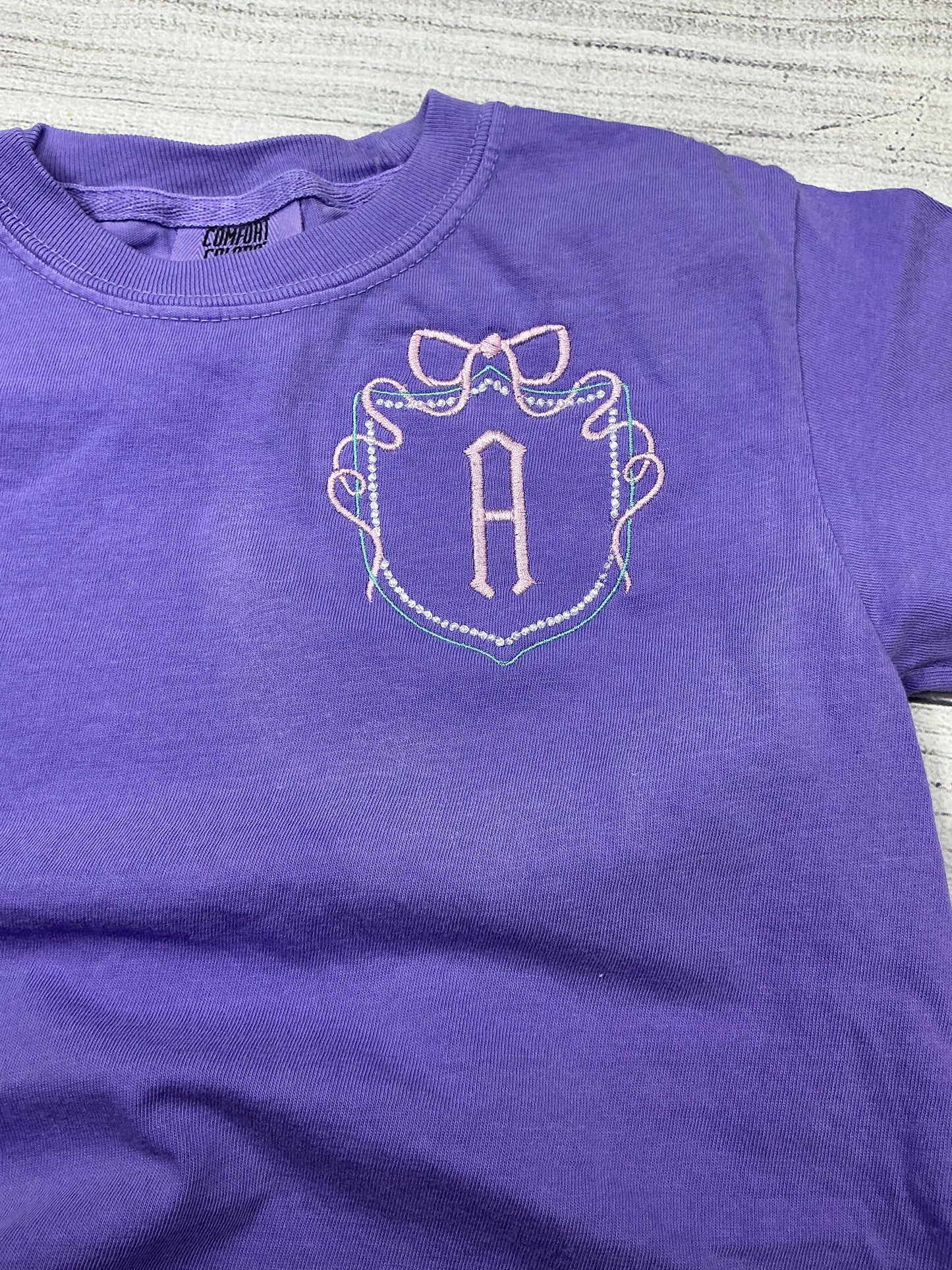Cute Princess Letter Embroidered Tee