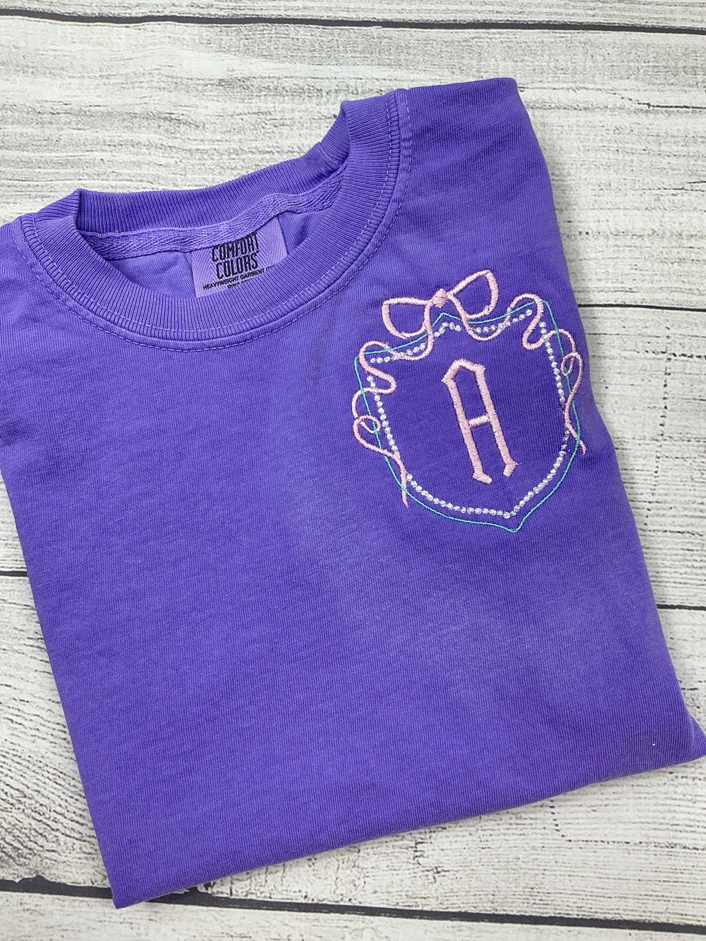 Cute Princess Letter Embroidered Tee