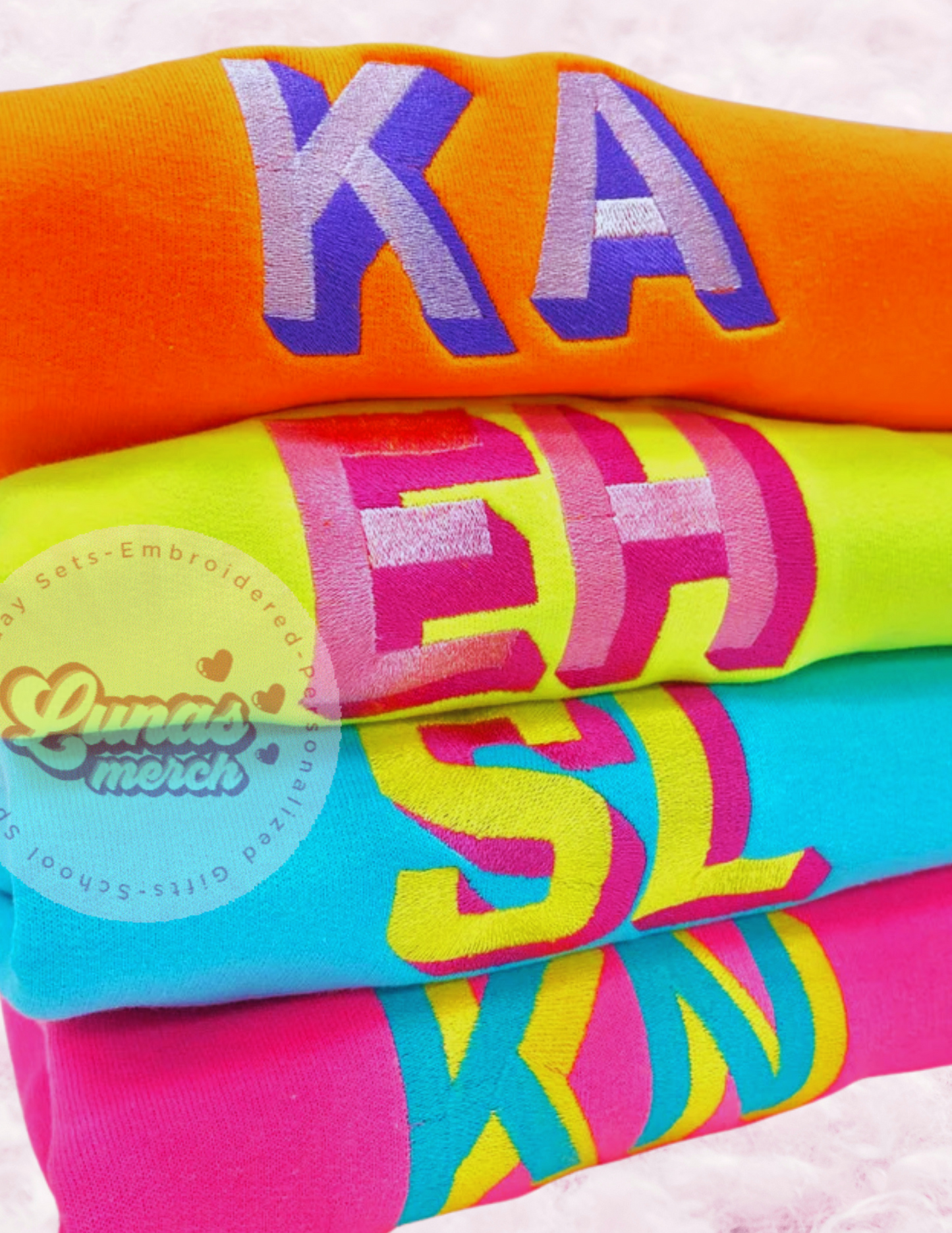 Kids Initials Embroidered Personalized Shirt, Chest Logo