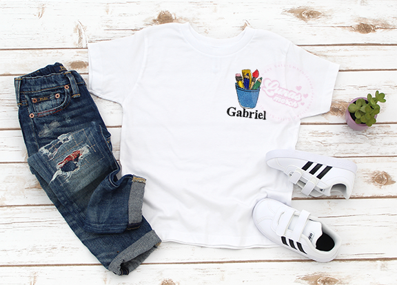 Custom Name and Supplies Back to School Shirt!!