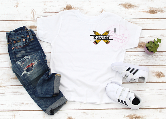 Back to School Shirt with Pencils and is Customizable!!