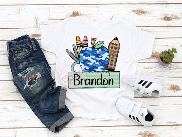 Blue Camo Apple Personalized Shirt