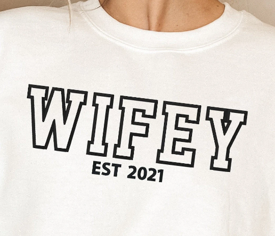 Wifey Personalized Embroidered Sweatshirt