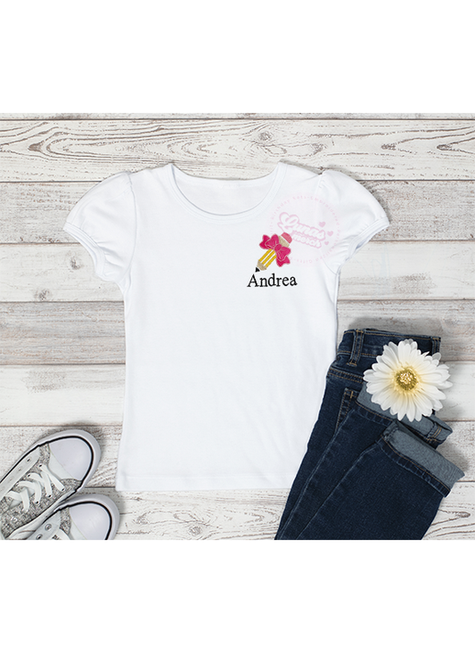 Back To School Pencil Bow Shirt!!