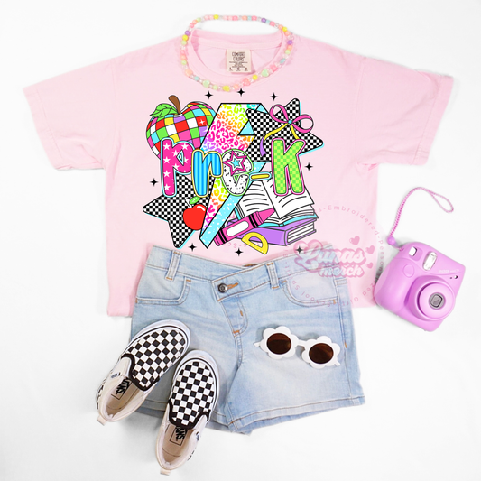 Girly Pre- K Retro Shirt for School
