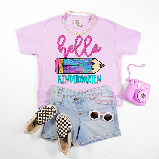 Hello Kindergarten! Pencil School Shirt