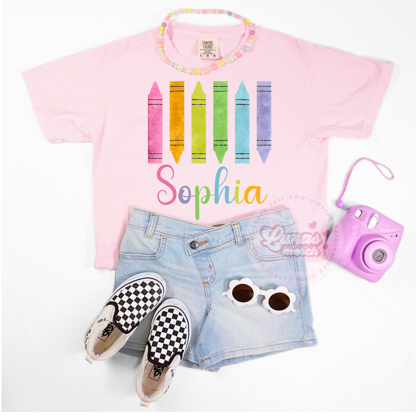 Cute Personalized Crayon Shirt Back to School