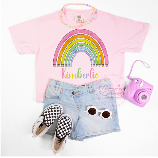 Cute Personalized Crayon Rainbow Shirt for Back to School