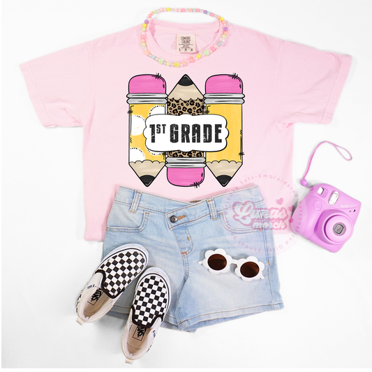 Cute Back to School First Grade Pencil Shirt