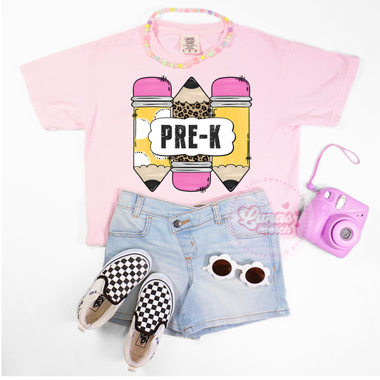 Cute Back to School Pre- K Pencil Shirt