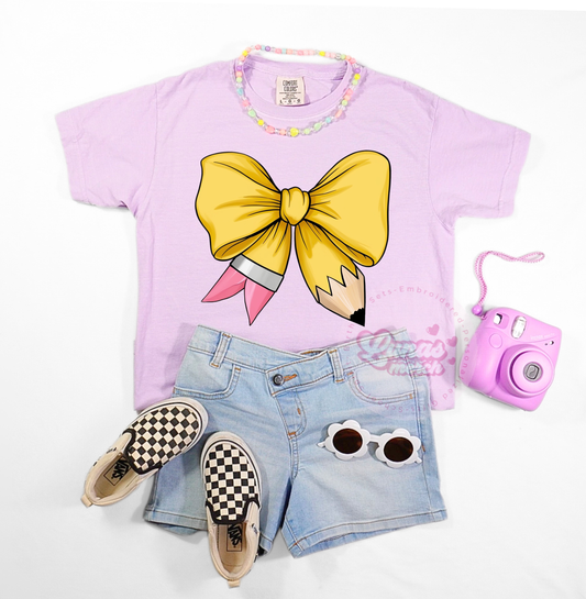 Cute Pencil Bow School Shirt