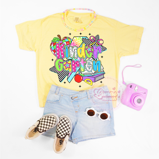Colorful Kindergarten Retro School Shirt