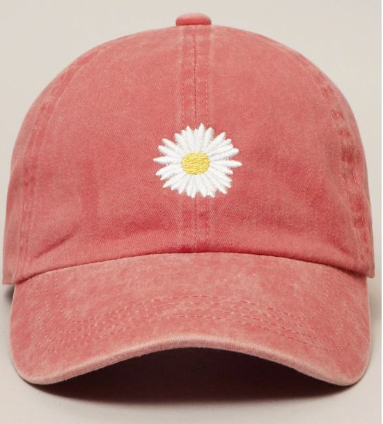 Daisy Embroidered Cap