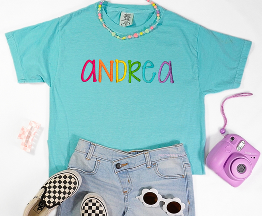 colorful custom  embroider shirt