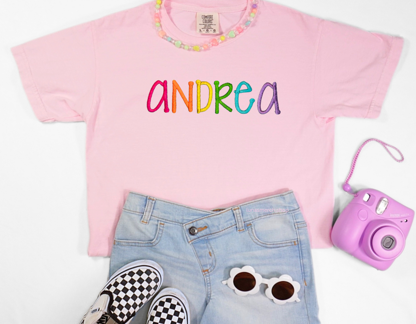 colorful custom embroider shirt