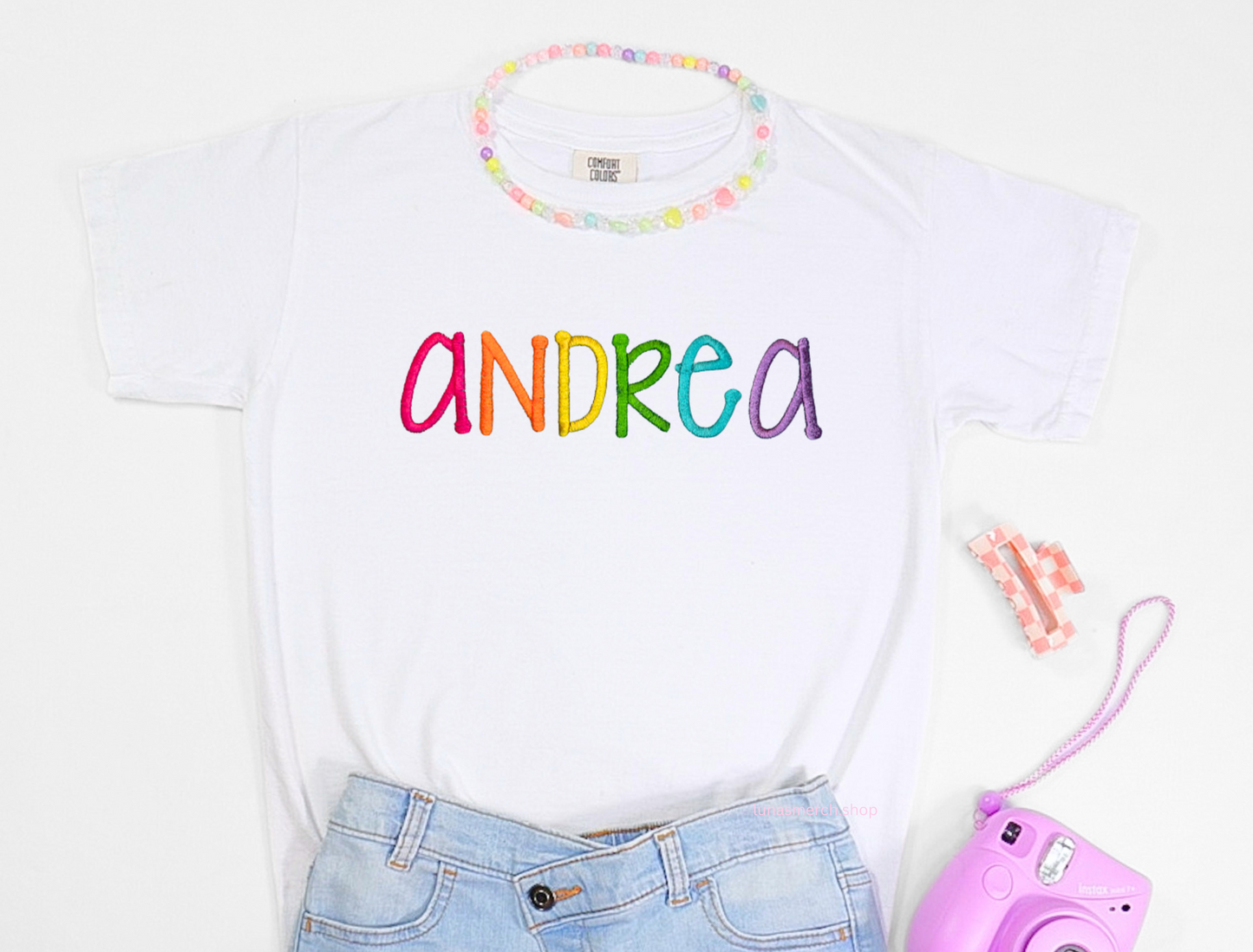 colorful custom embroider shirt