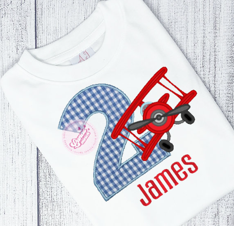 Airplane Personalized Birthday Embroidered Shirt!