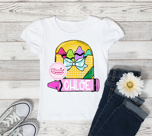 Crayon Back To School Girls Shirt!!