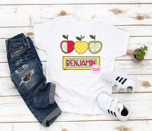 Apples and Custom Name Boy Shirt!!