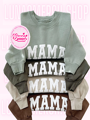 Mama Puffed Letters Sweatshirt