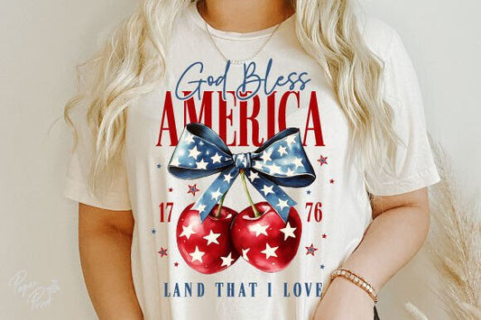 God Bless America Cherry T-Shirt