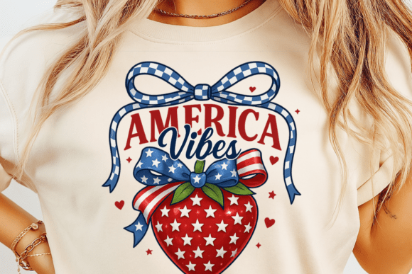 America Vibes Strawberry 4th of July T-Shirt