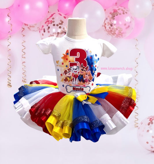 Puppy Patrol Birthday Tutu Set