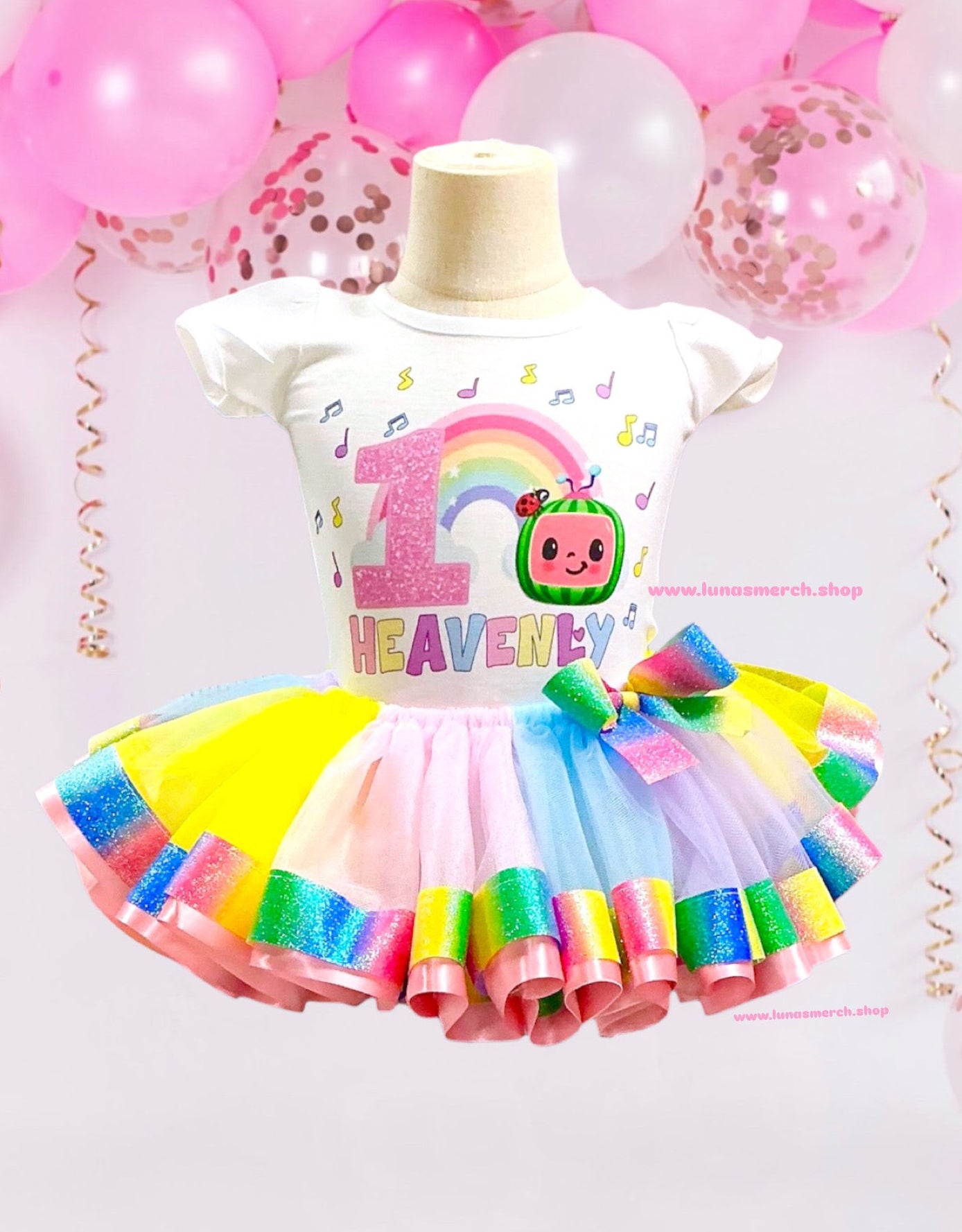 Pastel Watermelon Birthday Tutu Set