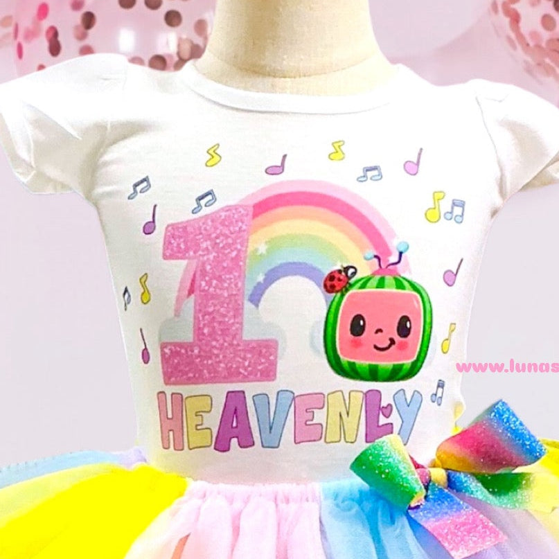 Pastel Watermelon Birthday Tutu Set