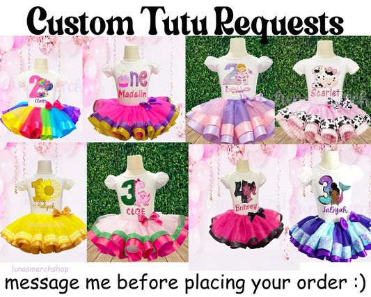 Custom Tutu Set (message me before ordering) Pick Up Only