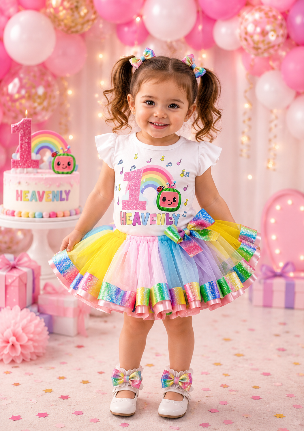 Pastel Watermelon Birthday Tutu Set