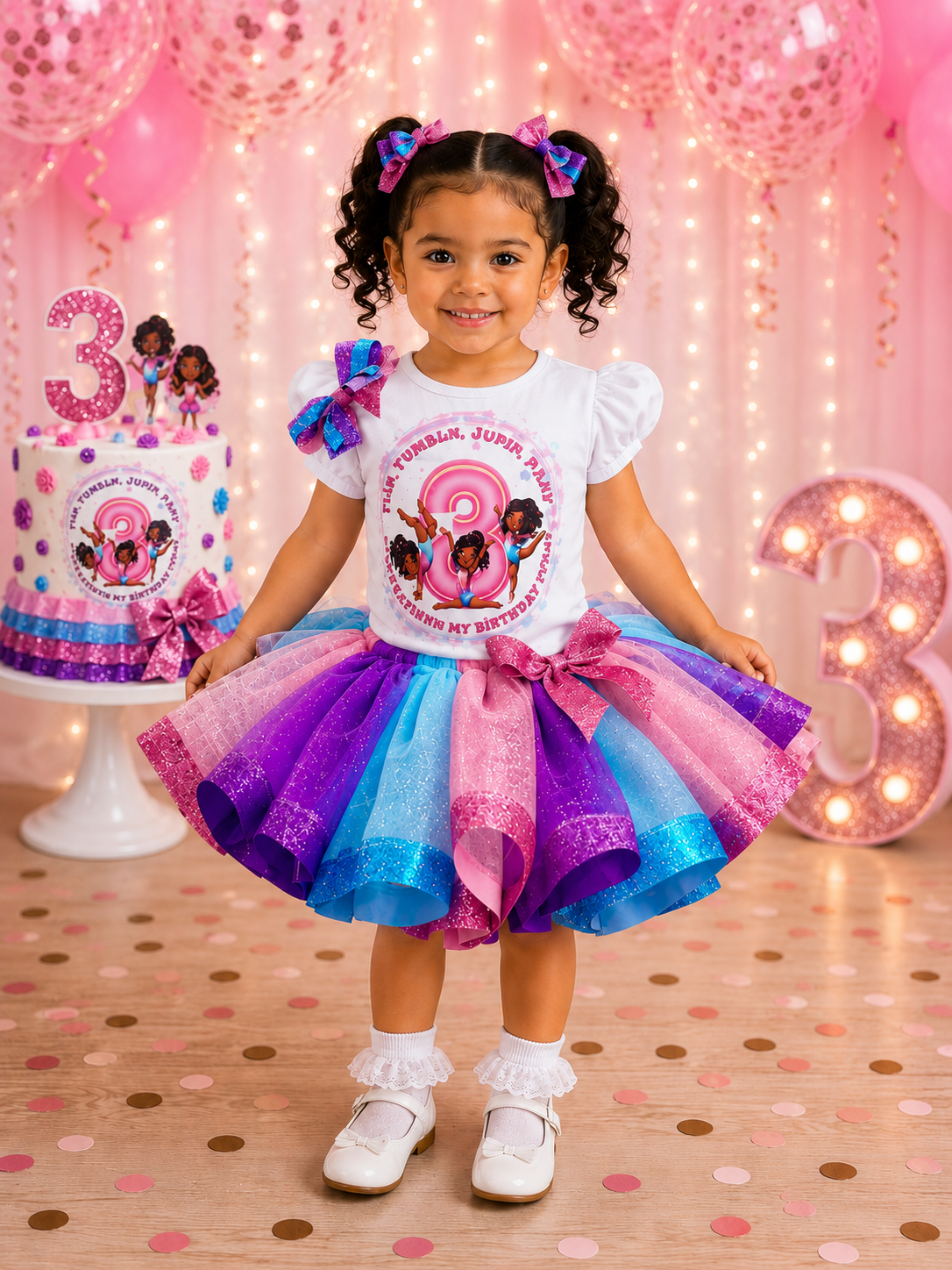 Gymnastics Tumbling Girl Birthday Tutu Set