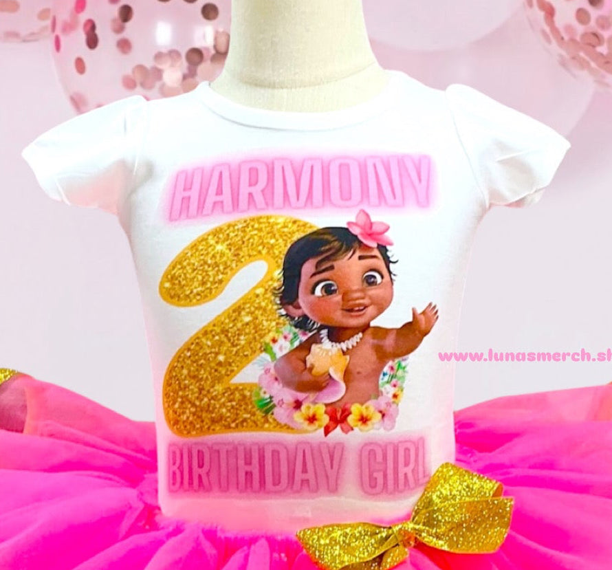 Baby Moana Birthday Tutu Set