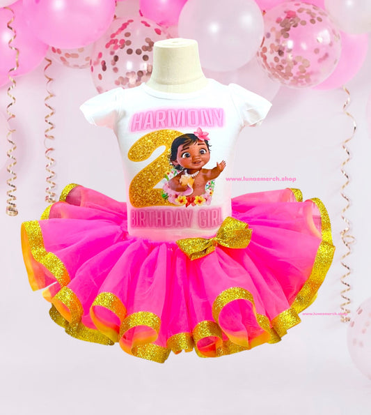 Baby Moana Birthday Tutu Set