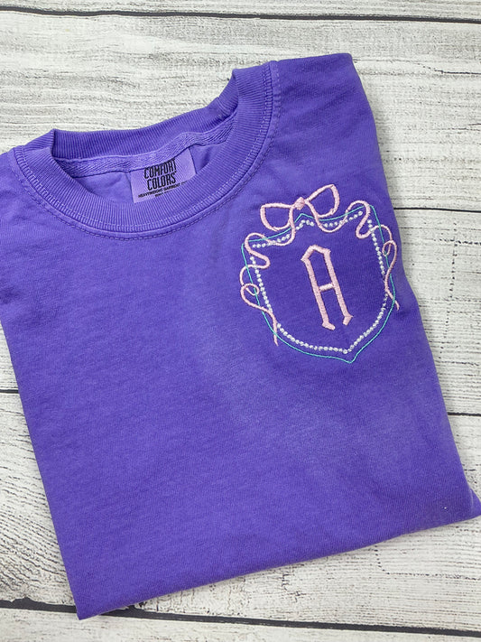 Cute Princess Letter Embroidered Tee