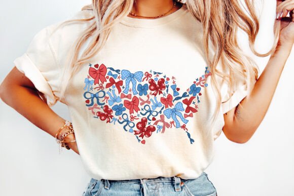 Cute USA Bow Map T-Shirt