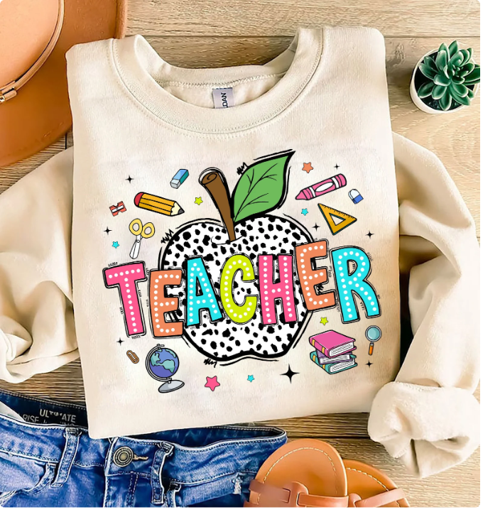 Fun Dalmatian Back to School Teacher Crewneck