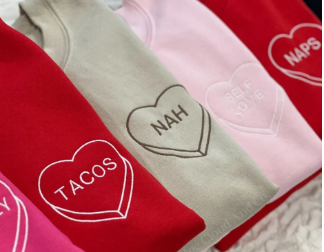Personalized Heart Candy Sweatshirt