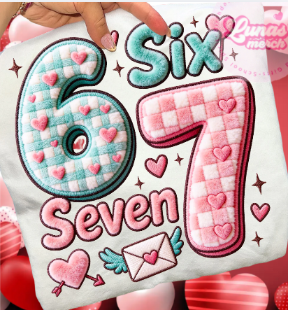 valentine six seven knit print shirt