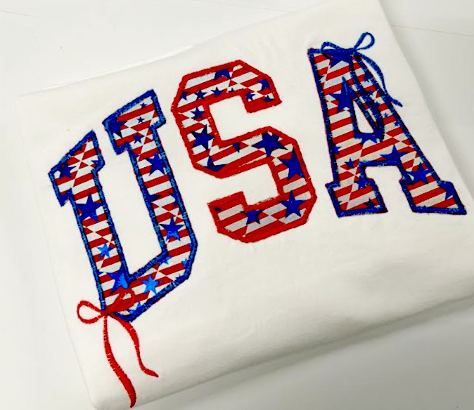 USA Holographic Appliqué T-Shirt