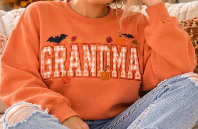 Grandma Fall Sweatshirt – Cozy Pumpkin & Halloween Crewneck