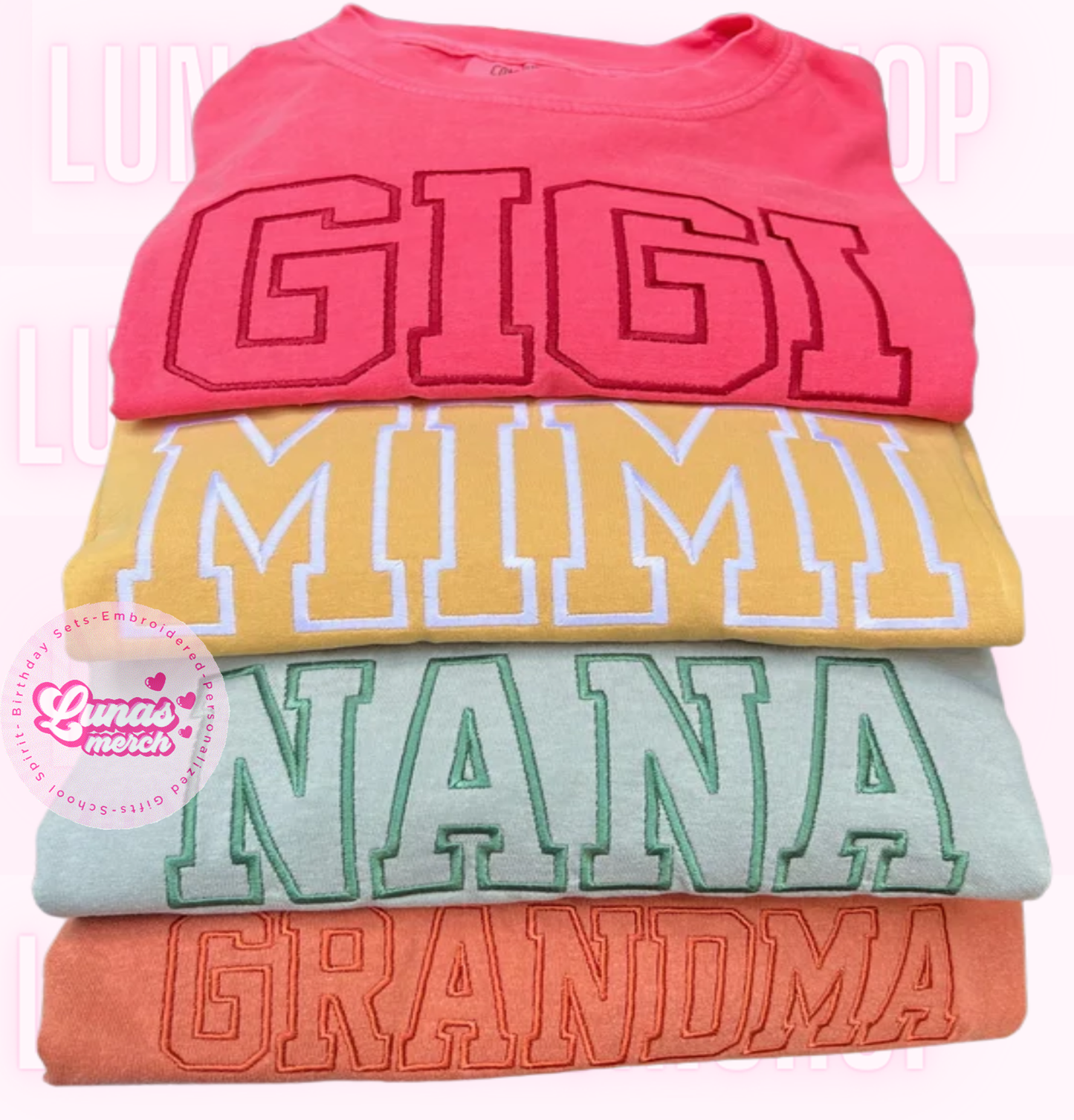 CUSTOM GRANDMA NAMES EMBROIDERY SWEATSHIRT