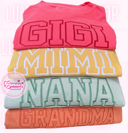 CUSTOM GRANDMA NAMES EMBROIDERY SWEATSHIRT