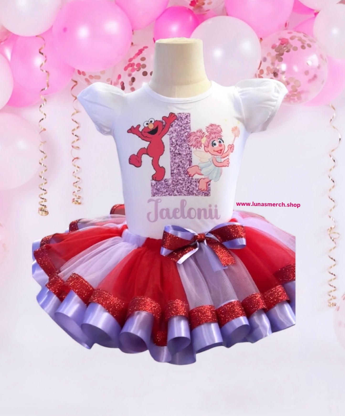 Elmo & Abby Birthday Tutu Set