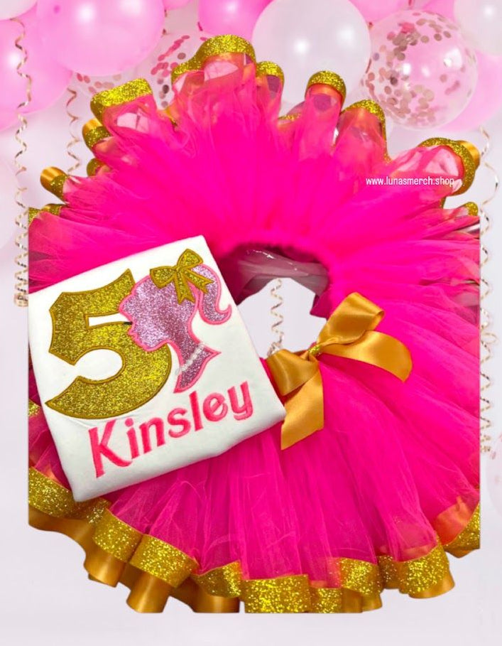 Barbie Embroidered Birthday Tutu (Gold Ver.)