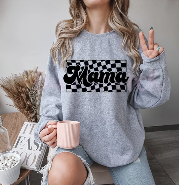 Mama Checkered Sweatshirt