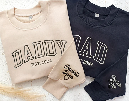 Daddy Personalized Embroider Hoodie.