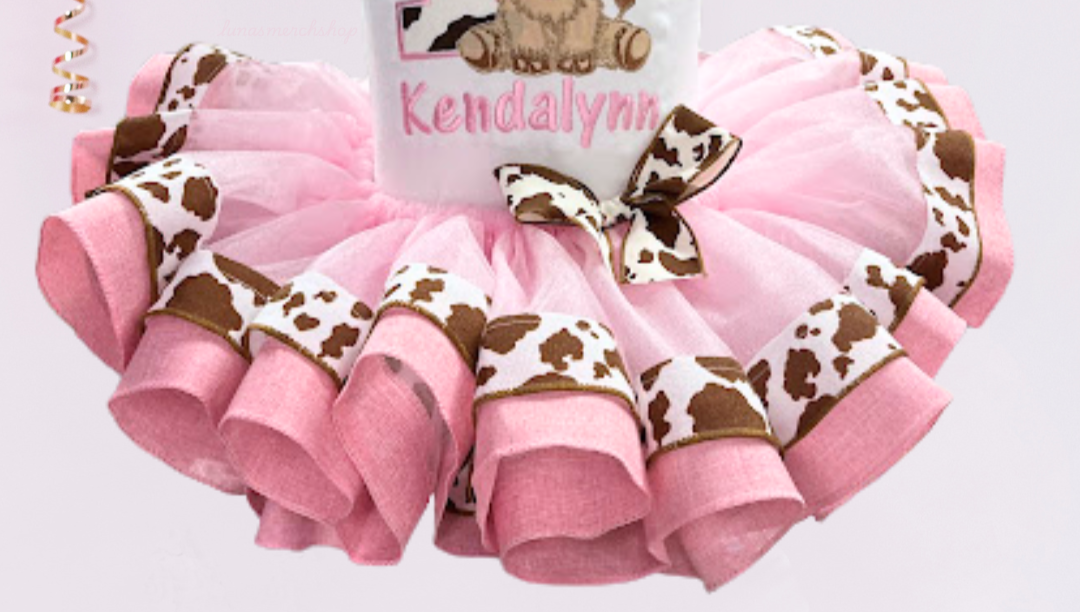 Fluffy Cow Birthday Tutu Set