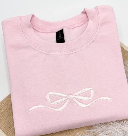 Embroidered Bow Crewneck/Hoodie