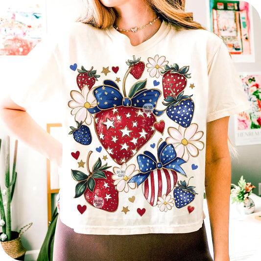 Cute Strawberry USA T- Shirt